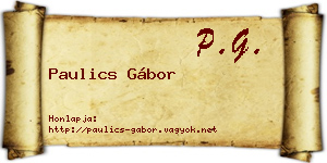 Paulics Gábor névjegykártya