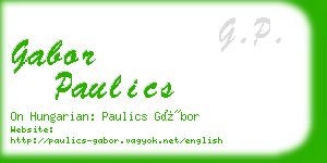 gabor paulics business card